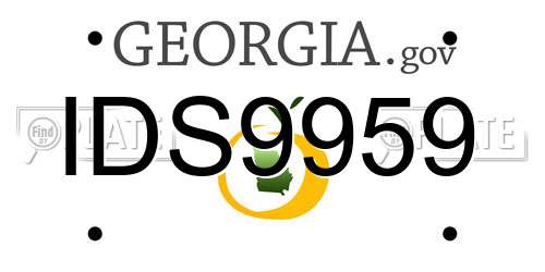 IDS9959 Georgia License Plate