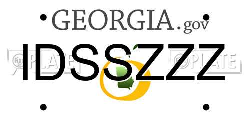 IDSSZZZ Georgia License Plate