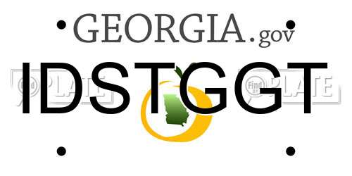IDSTGGT Georgia License Plate