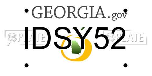 IDSY52 Georgia License Plate