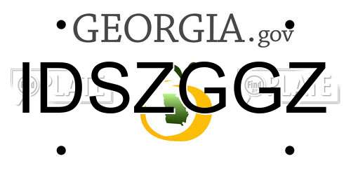 IDSZGGZ Georgia License Plate