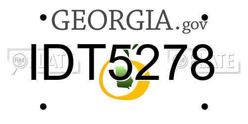 IDT5278 Georgia License Plate