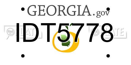 IDT5778 Georgia License Plate