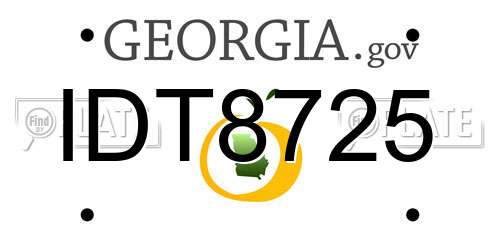 IDT8725 Georgia License Plate