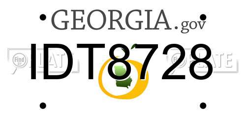 IDT8728 Georgia License Plate