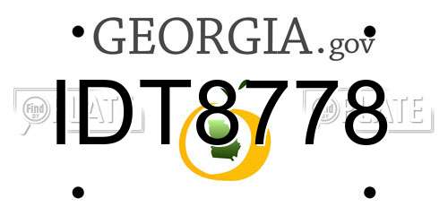 IDT8778 Georgia License Plate