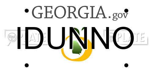 IDUNNO Georgia License Plate