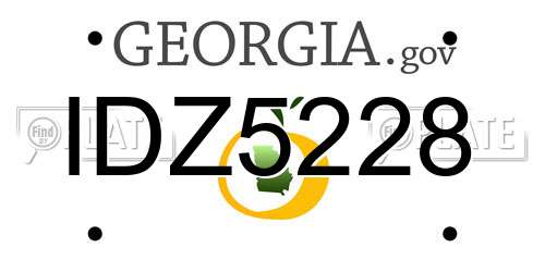 IDZ5228 Georgia License Plate