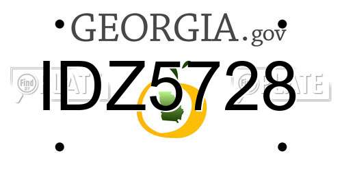 IDZ5728 Georgia License Plate