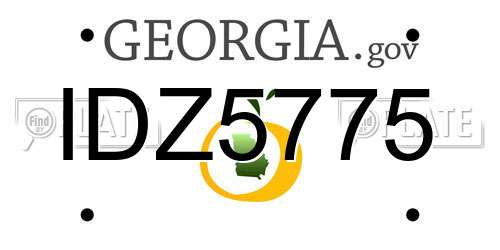 IDZ5775 Georgia License Plate