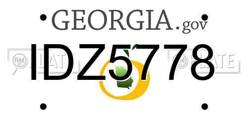 IDZ5778 Georgia License Plate