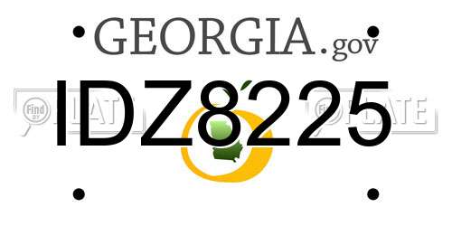 IDZ8225 Georgia License Plate