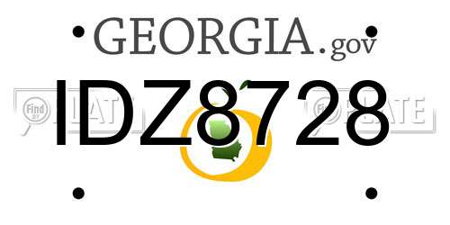 IDZ8728 Georgia License Plate