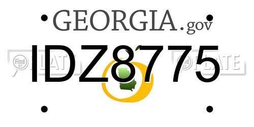 IDZ8775 Georgia License Plate