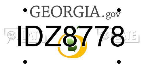 IDZ8778 Georgia License Plate