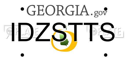 IDZSTTS Georgia License Plate