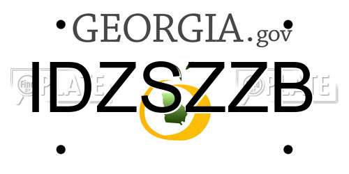 IDZSZZB Georgia License Plate