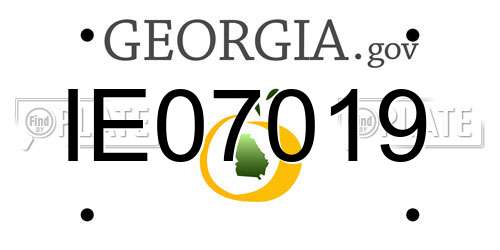 IE07019 Georgia License Plate