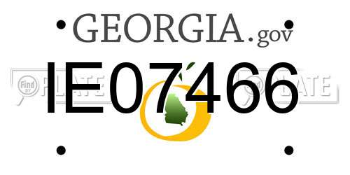 IE07466 Georgia License Plate