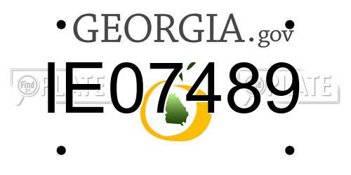 IE07489 Georgia License Plate