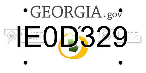 IE0D329 Georgia License Plate