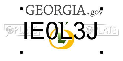 IE0L3J Georgia License Plate