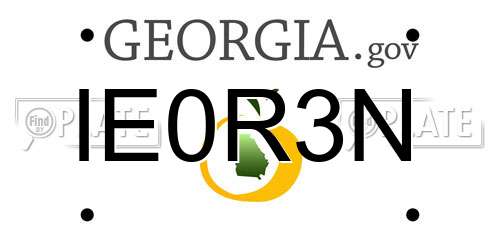 IE0R3N Georgia License Plate