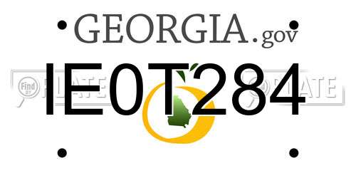 IE0T284 Georgia License Plate