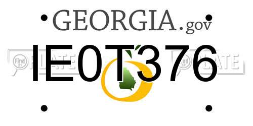 IE0T376 Georgia License Plate