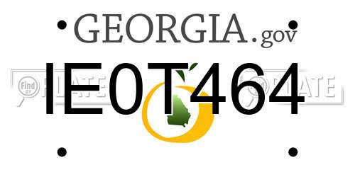 IE0T464 Georgia License Plate