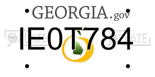 IE0T784 Georgia License Plate