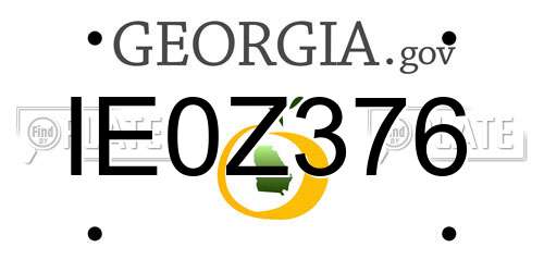 IE0Z376 Georgia License Plate