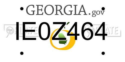 IE0Z464 Georgia License Plate
