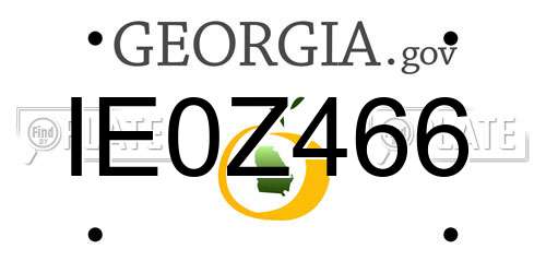 IE0Z466 Georgia License Plate