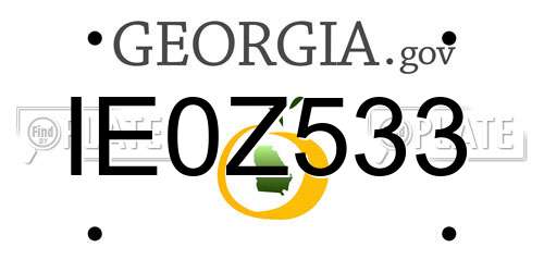 IE0Z533 Georgia License Plate