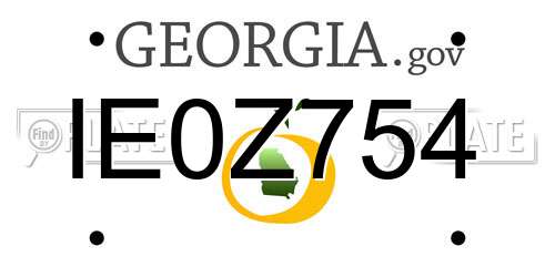IE0Z754 Georgia License Plate