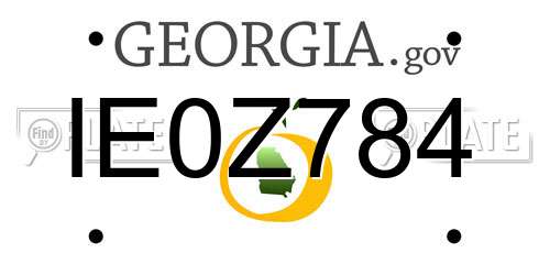 IE0Z784 Georgia License Plate