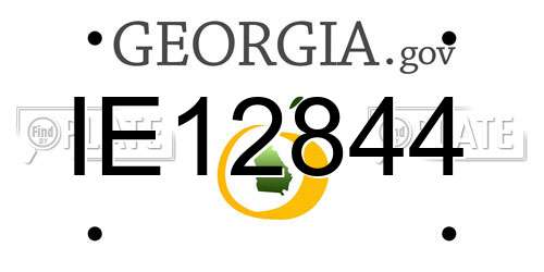 IE12844 Georgia License Plate