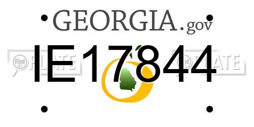 IE17844 Georgia License Plate