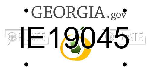 IE19045 Georgia License Plate