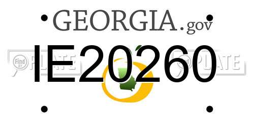 IE20260 Georgia License Plate