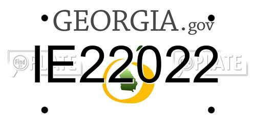 IE22022 Georgia License Plate
