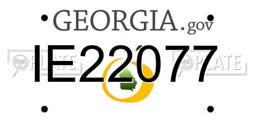 IE22077 Georgia License Plate