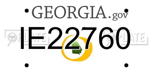 IE22760 Georgia License Plate