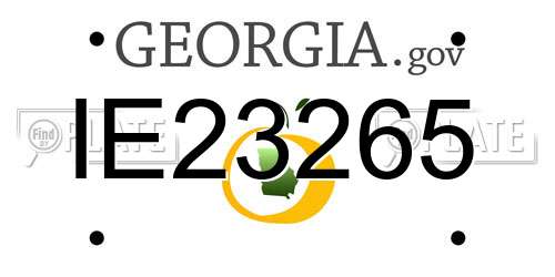 IE23265 Georgia License Plate