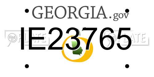 IE23765 Georgia License Plate