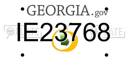 IE23768 Georgia License Plate