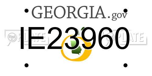 IE23960 Georgia License Plate