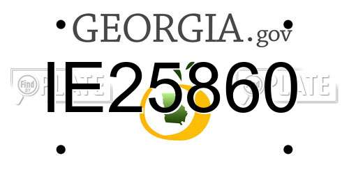 IE25860 Georgia License Plate