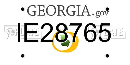 IE28765 Georgia License Plate